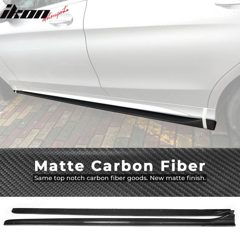 2015-2018 Benz C Class W205 AMG S Style 2PCS Side Skirts Carbon Fiber