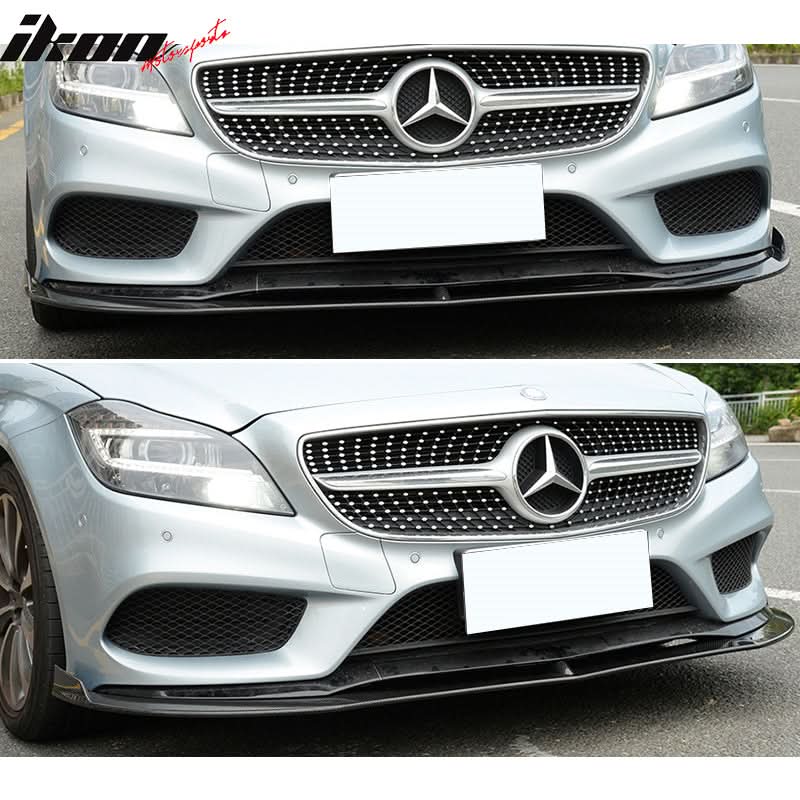 2015-2018 Benz CLS Class W218 JC Style Front Bumper Lip Carbon Fiber