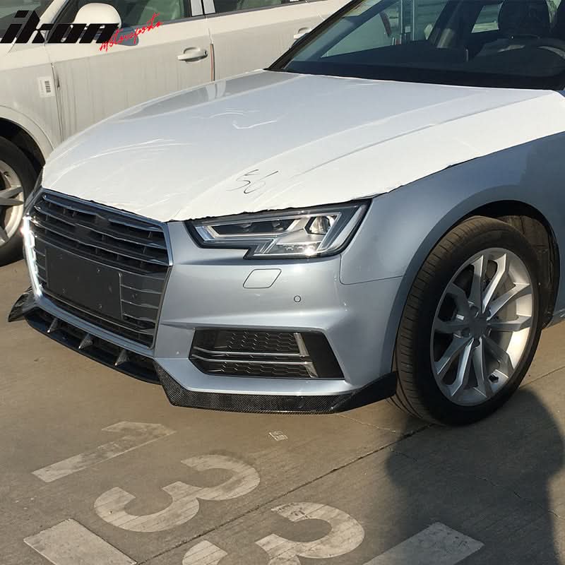 2017-2019 Audi A4 S4 B9 Sedan JC Style Front Bumper Lip Carbon Fiber