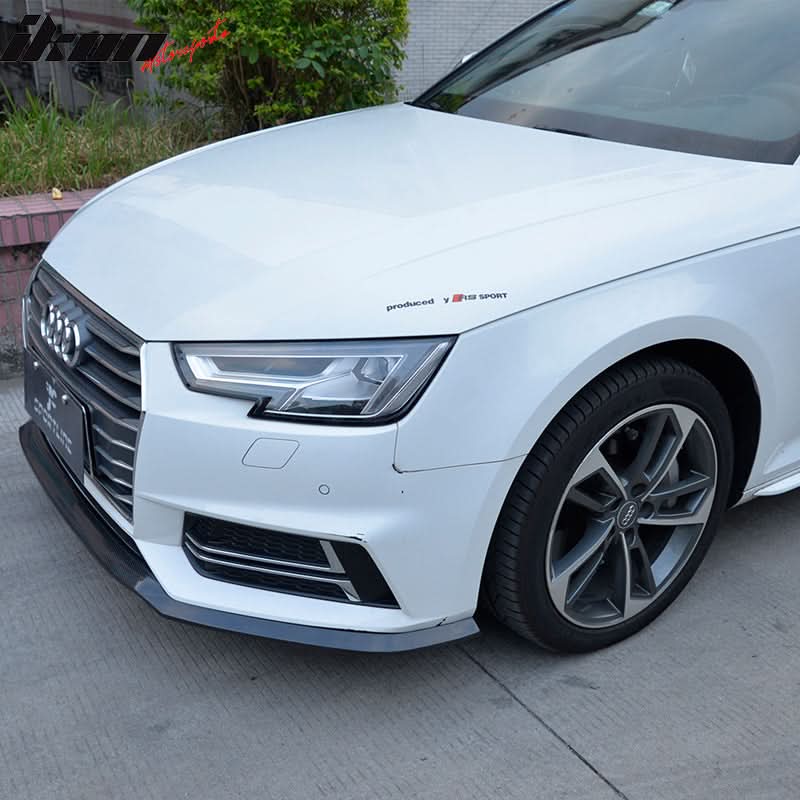 2017-2019 Audi A4 B9 Sedan JC Style Front Bumper Lip Kit Carbon Fiber