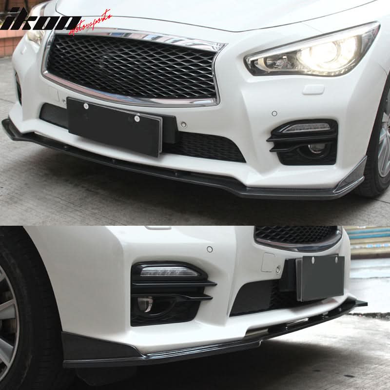 2014-2017 Infiniti Q50 V37 ST Style Front Bumper Lip Carbon Fiber FRP