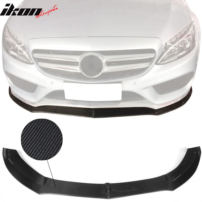 2015-2018 Benz W205 C Class PSM Style Front Bumper Lip Carbon Fiber