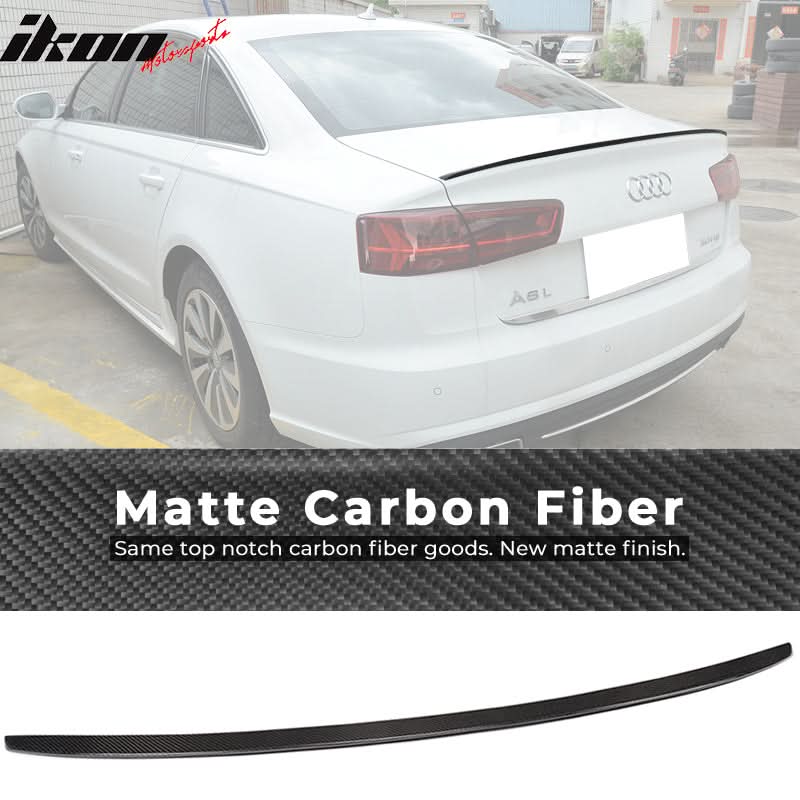 2012-2017 Audi A6 C7 Sedan S6 Style Trunk Spoiler Lip Carbon Fiber FRP