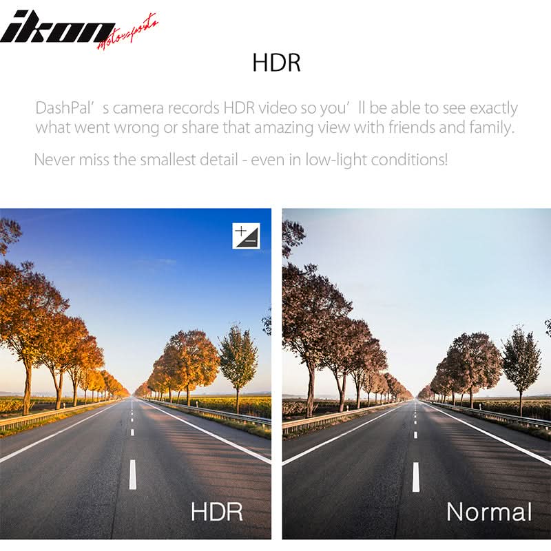DashPal 1080P 170Â° DVR Camera Video Recorder Dash Cam Night Vision HDR
