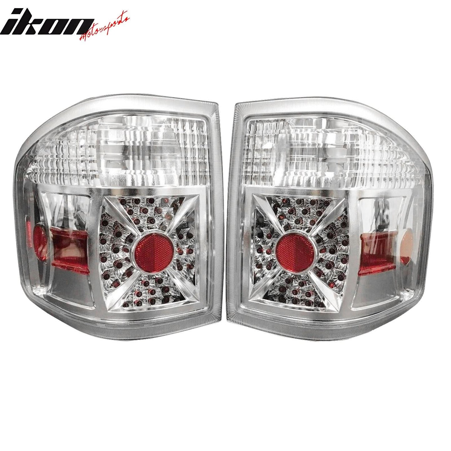 2004-2007 Ford F-150 Chrome Clear Lens LED Tail Lights Rear Brake Lamp