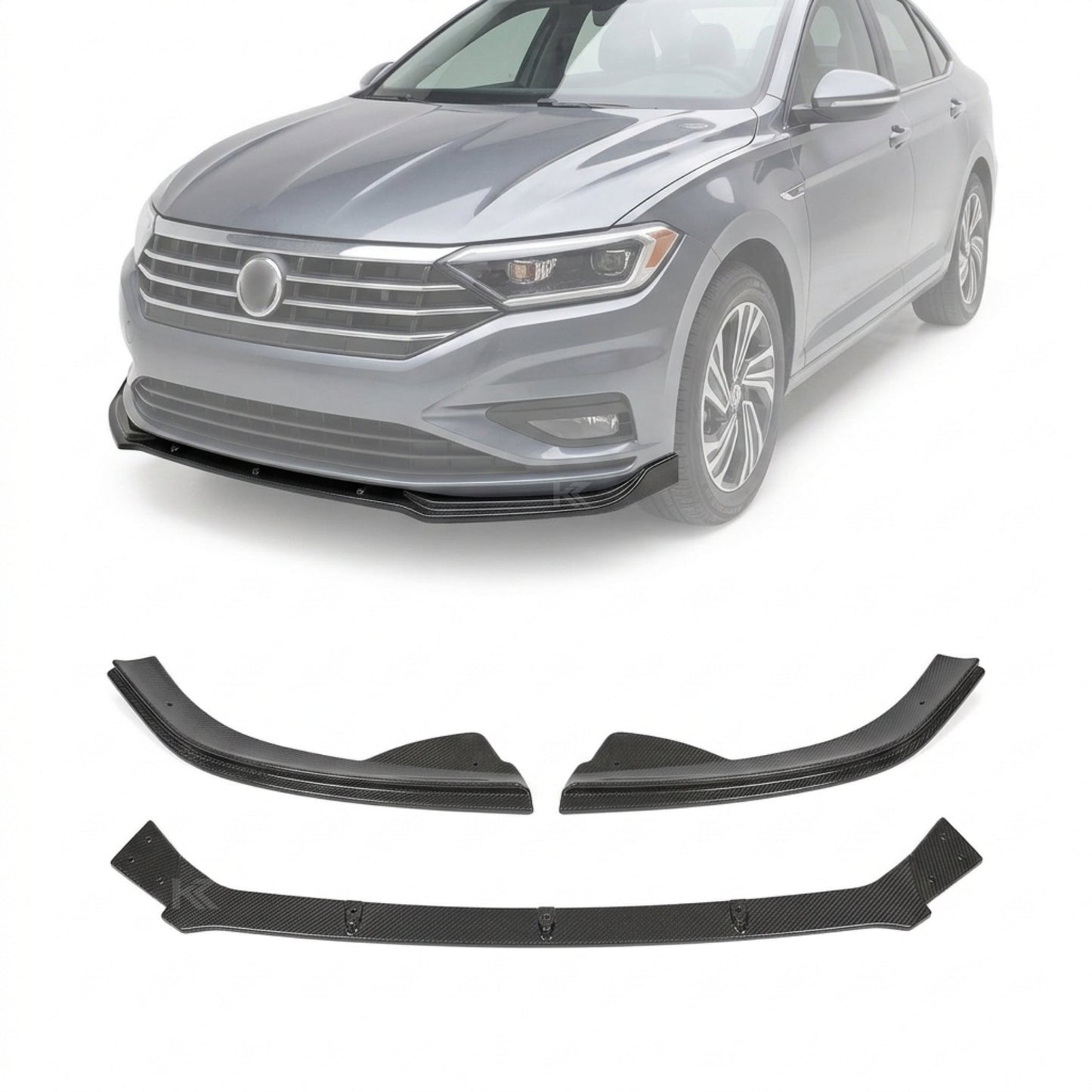 2013–2015 Volkswagen Jetta GLI Front Bumper Splitters – Carbon Fiber