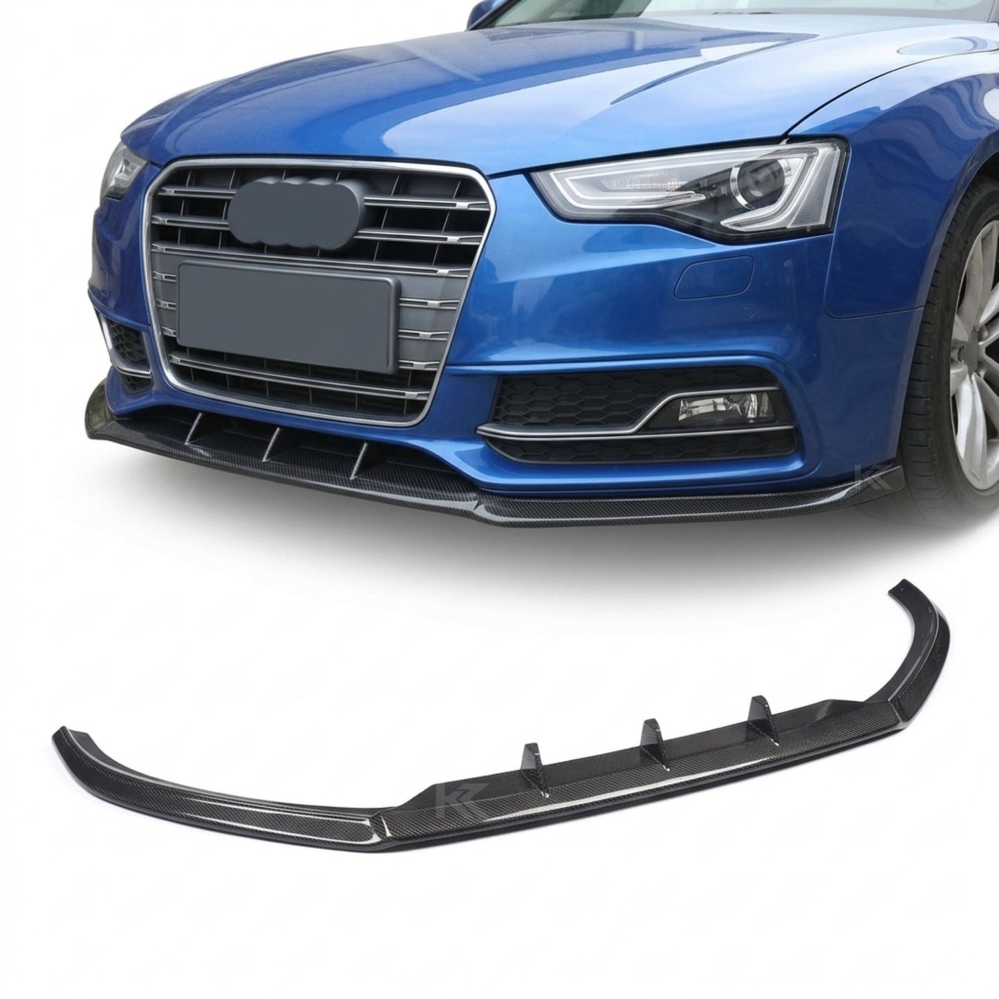 2012–2016 Audi S5 8T Facelift Coupe & Sportback Single Deck Front Bumper Lip – Carbon Fiber