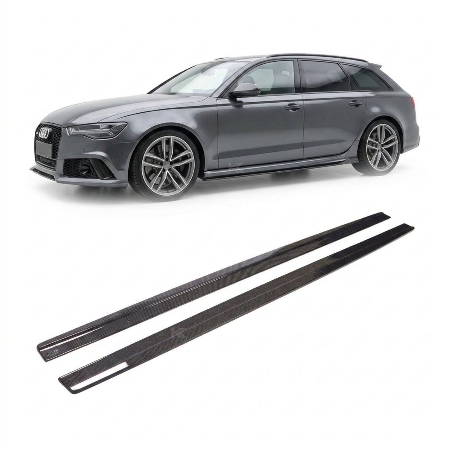 2013–2018 Audi RS6 C7 4G Avant Side Skirt Extensions – Carbon Fiber