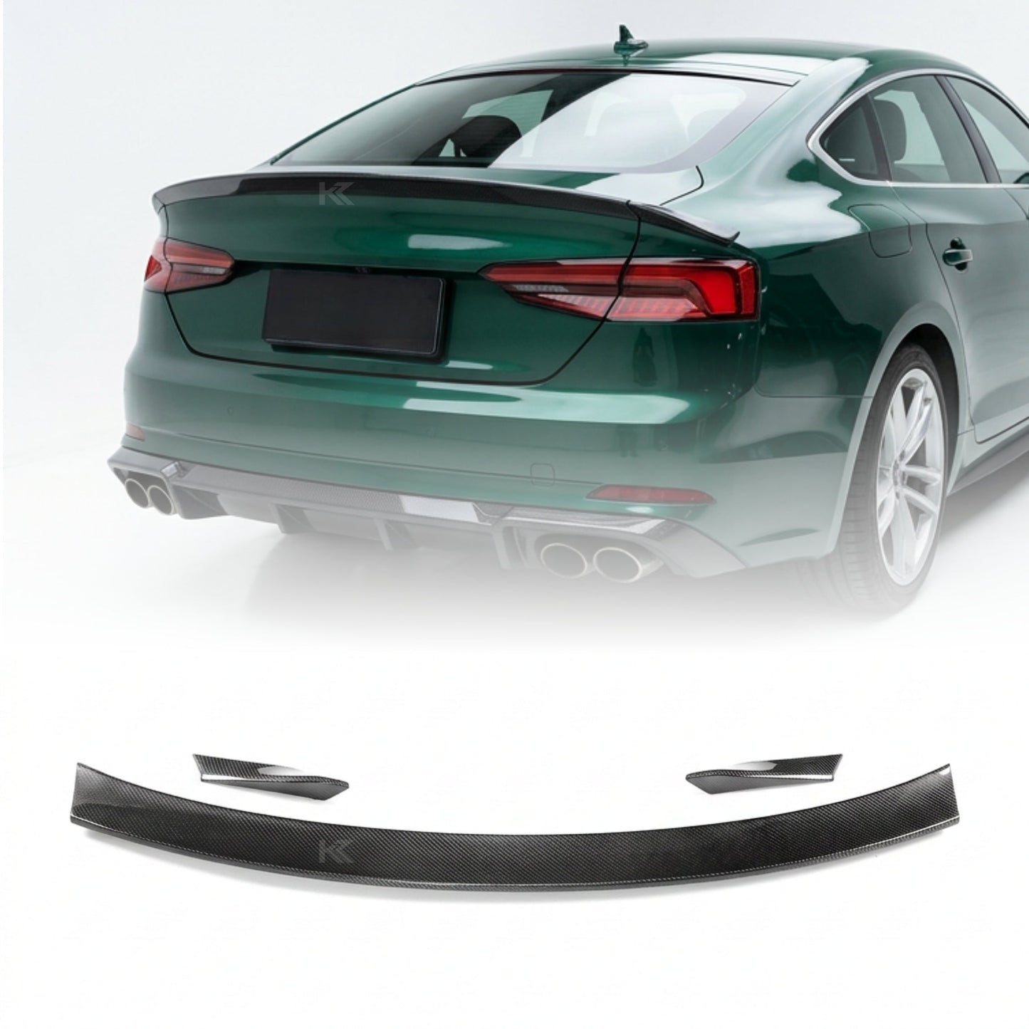 2017–2019 Audi A5 S-Line / S5 B9 Sportback 3-Piece Rear Trunk Spoiler – Carbon Fiber