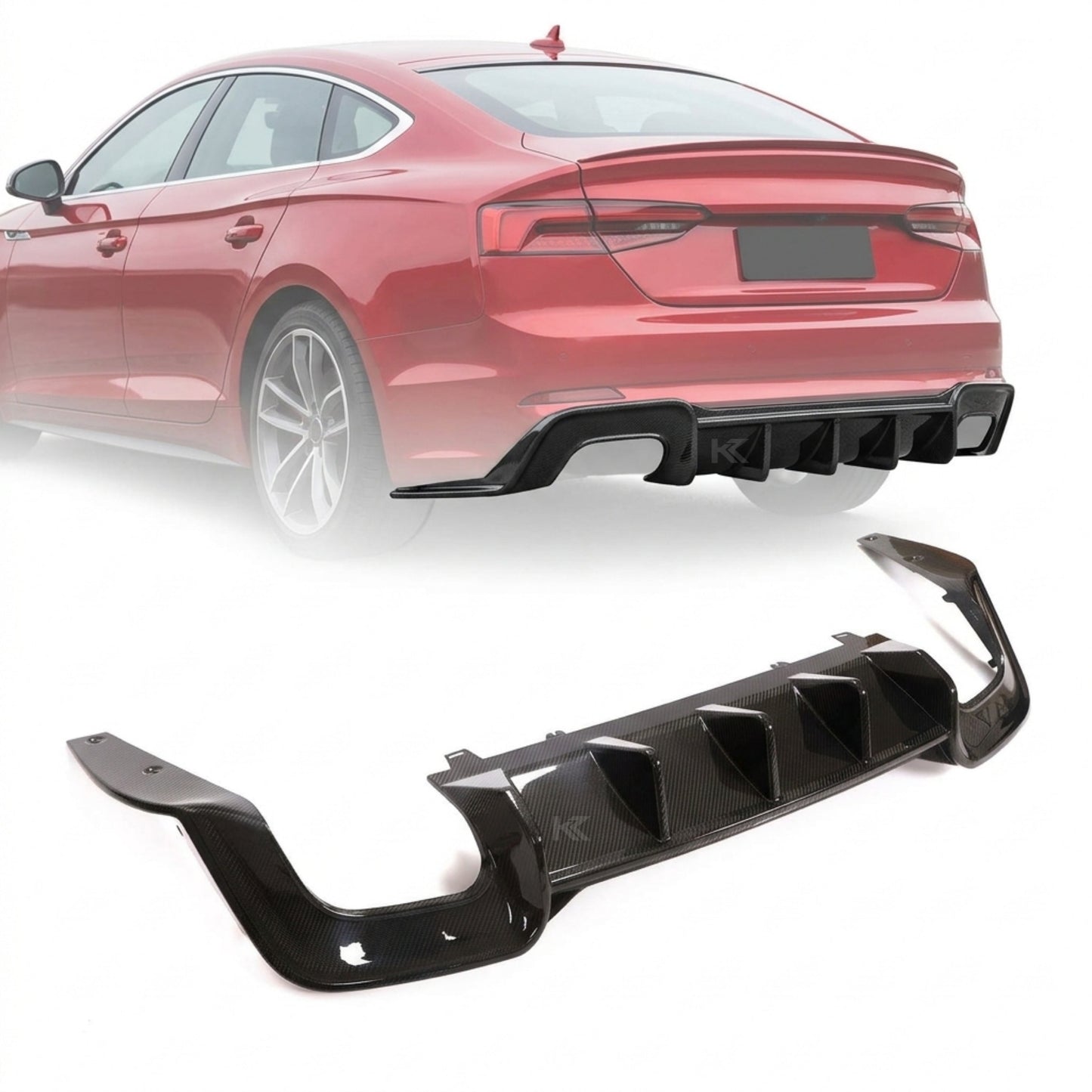 2017–2019 Audi A5 S-Line / S5 B9 Sportback Rear Diffuser – Pre-Preg Dry Carbon Fiber