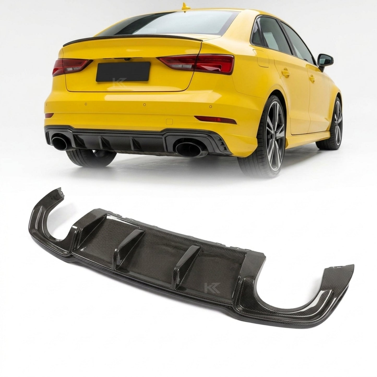 2017–2019 Audi RS3 8V Sedan Rear Bumper Diffuser Lip – Carbon Fiber