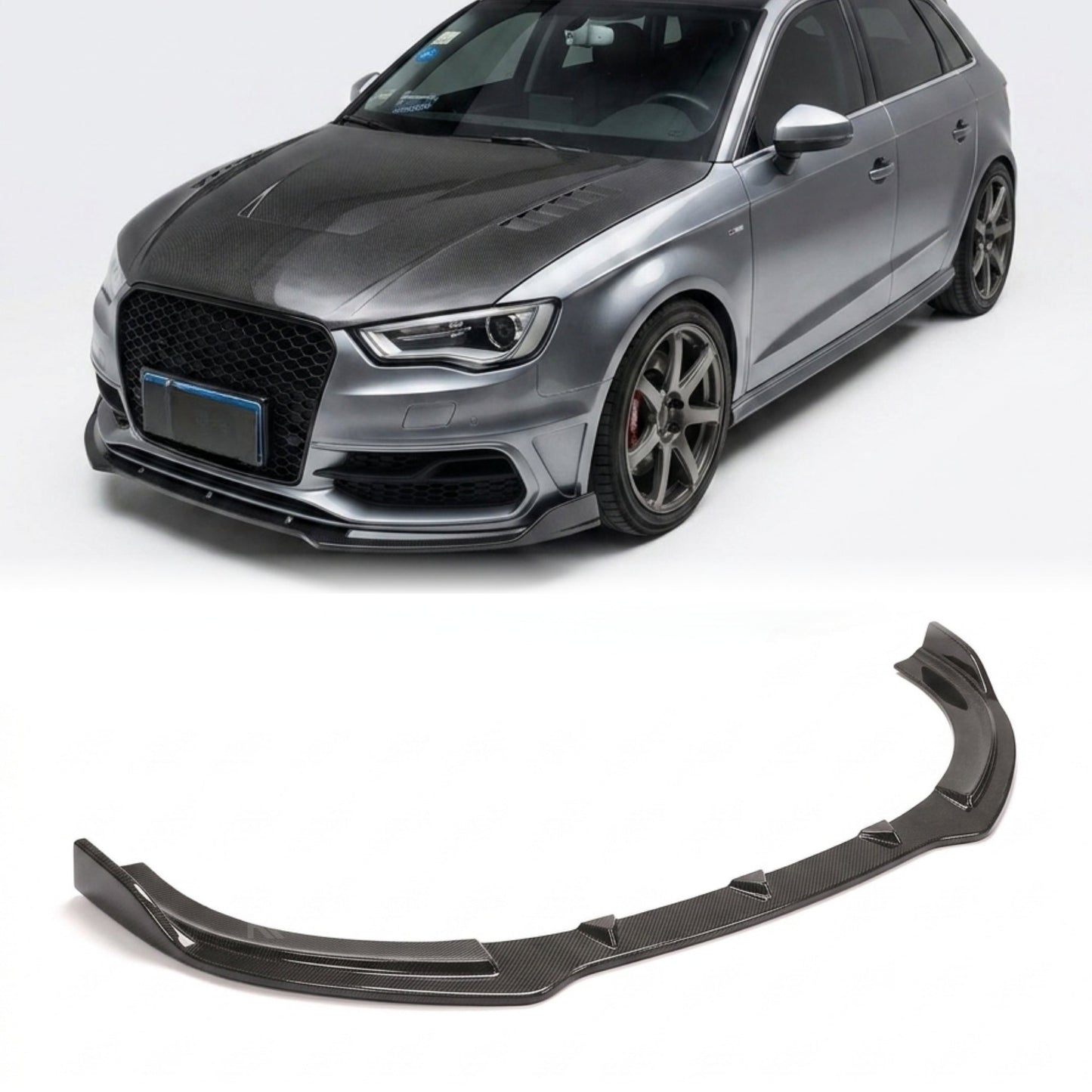 2014–2015 Audi A3 S-Line 8V Hatchback Front Lip Splitter – Carbon Fiber