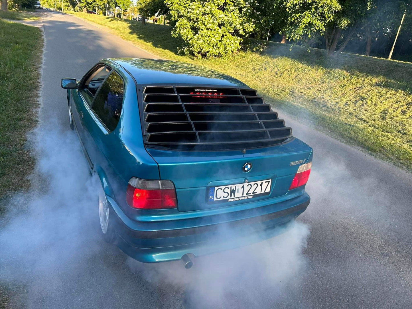 BMW E36 Compact Series 3 Black Back Windshield Louvers (1992 - 1999)