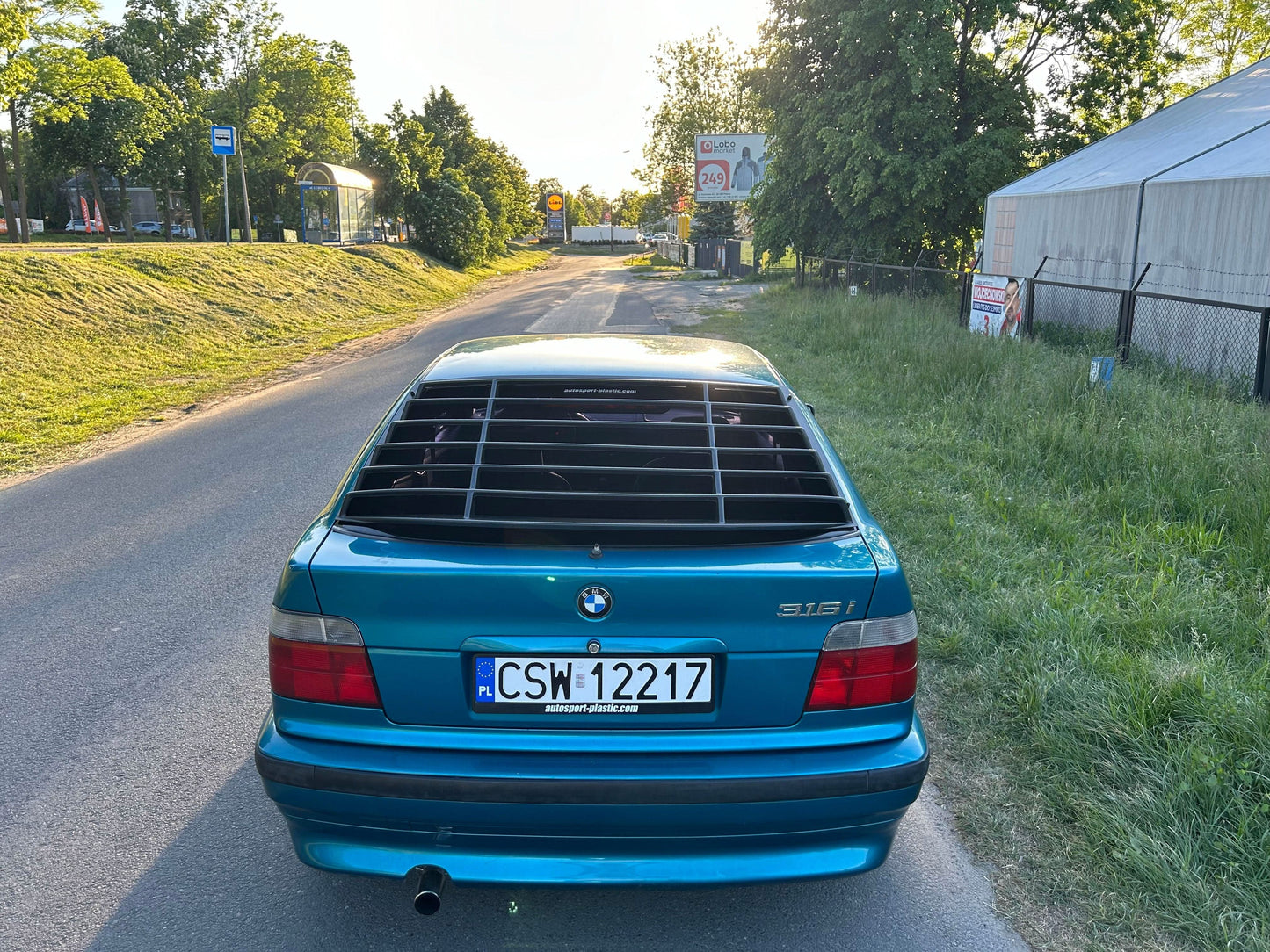 BMW E36 Compact Series 3 Black Back Windshield Louvers (1992 - 1999)