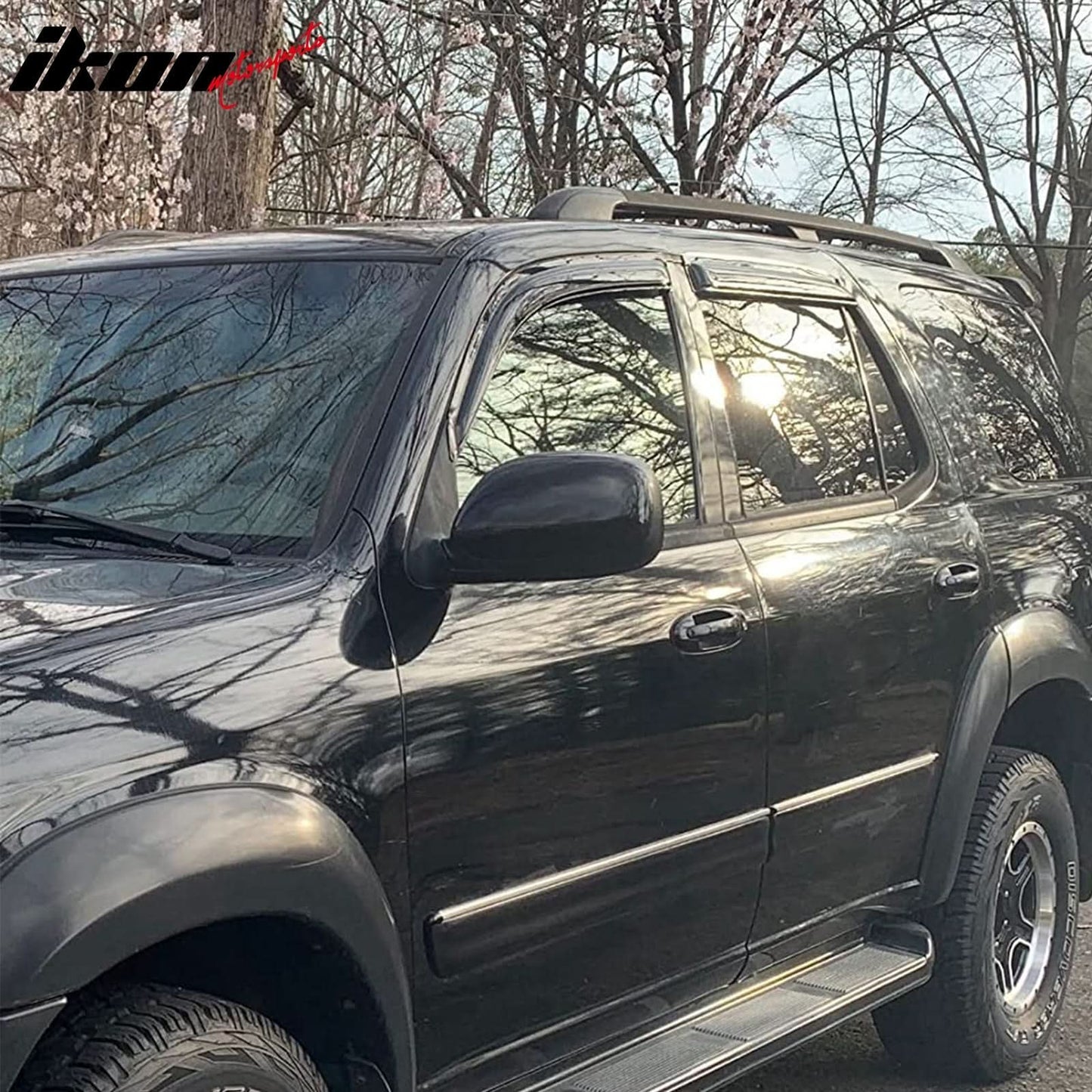 2001-2007 Toyota Sequoia Tape on Visor Windows Rain Guard Acrylic 4PC