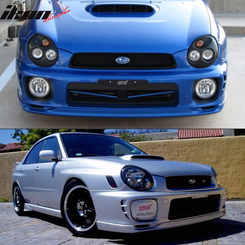 2002-2003 Subaru Impreza WRX Sedan P-D Style Black Front Bumper Lip PU