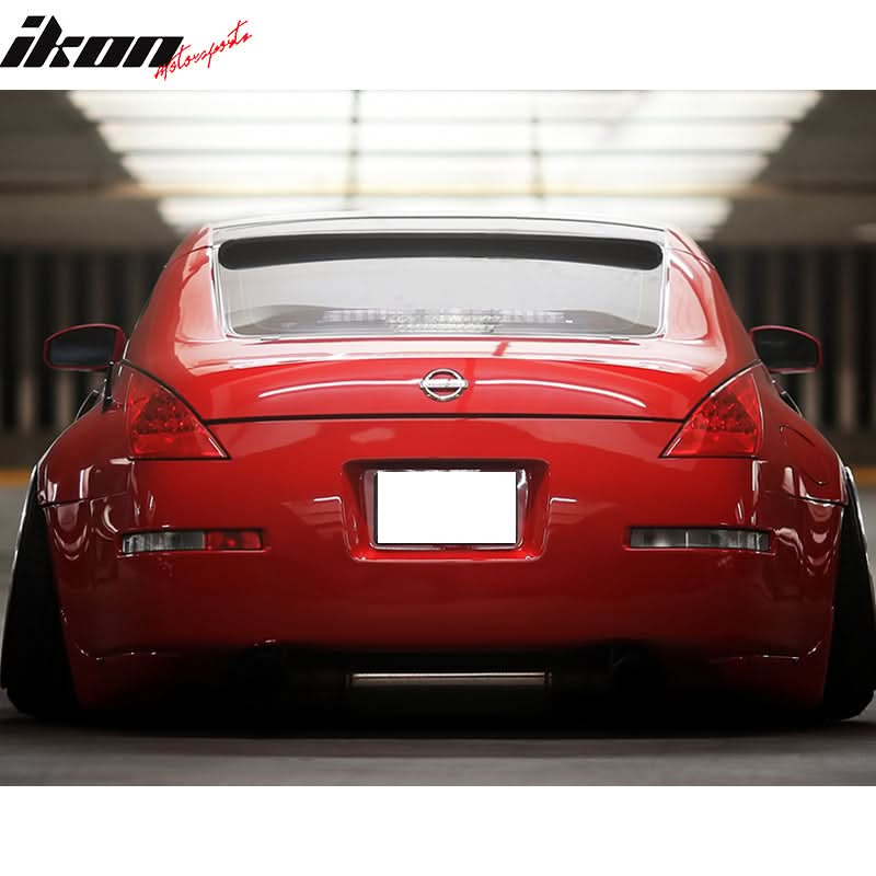 2003-2008 Nissan 350Z RS Style Roof Spoiler Wing Unpainted Black ABS