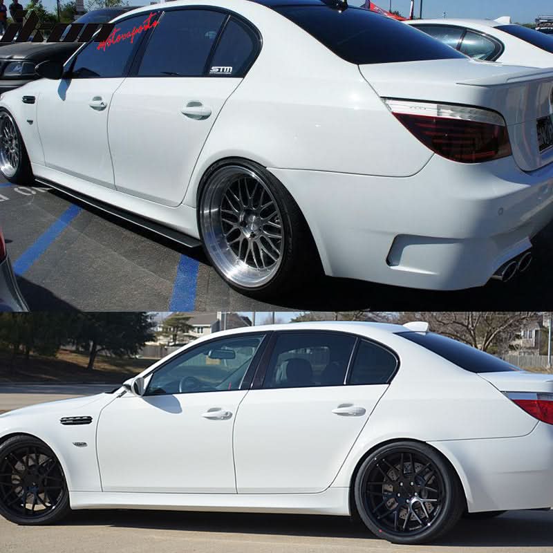 2004-2010 BMW E60 E61 M5 Style Unpainted Black Side Skirts Panels PP