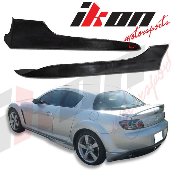 2004-2010 Mazda RX8 OE Style Unpainted Black Side Skirts Extension PU