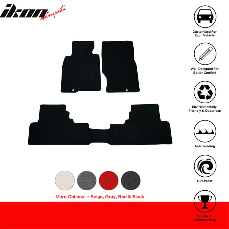 Car Floor Mat for 2008-2013 Infiniti G37 Coupe Black Nylon 3PC