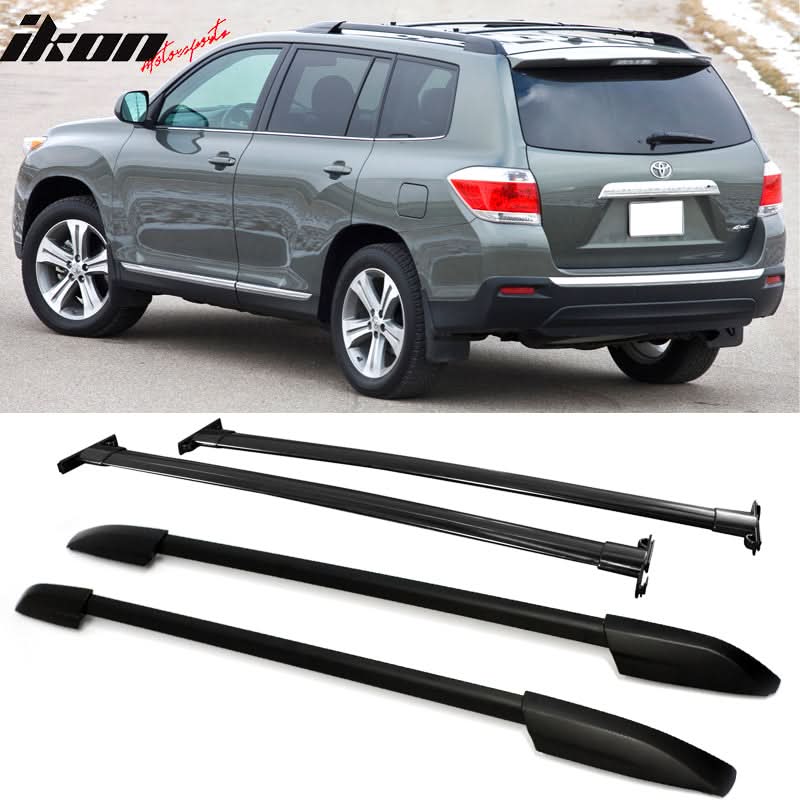 Fits 08-13 Highlander OE Black Roof Rack+Cross Bar Kit Luggage Carrier