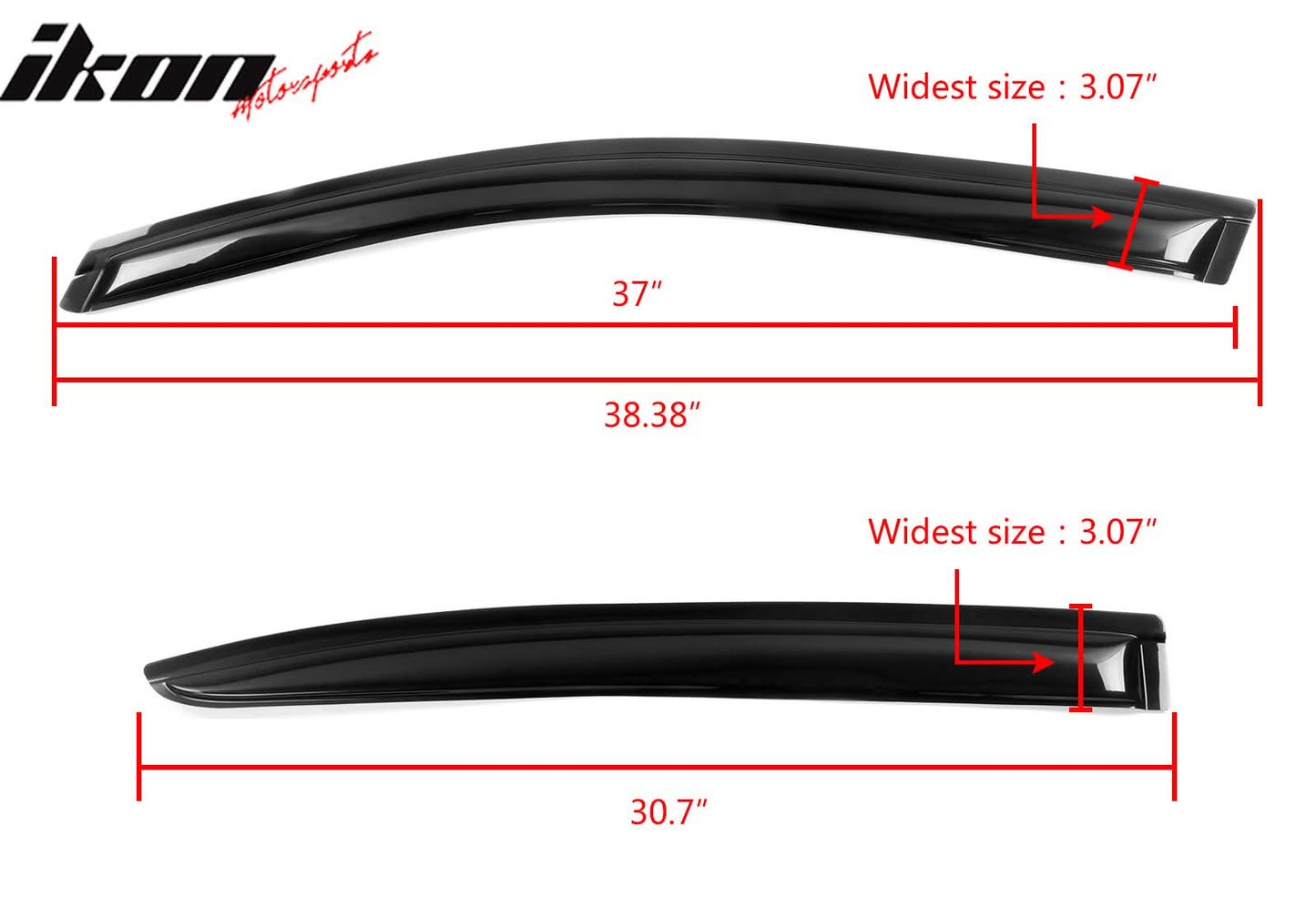 2008-2014 Dodge Avenger Slim Style Smoke Tinted Visor Window Acrylic