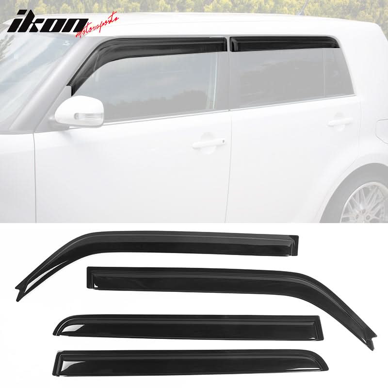 2008-2015 Scion xB Window Visor Slim Style Smoke Tinted Acrylic