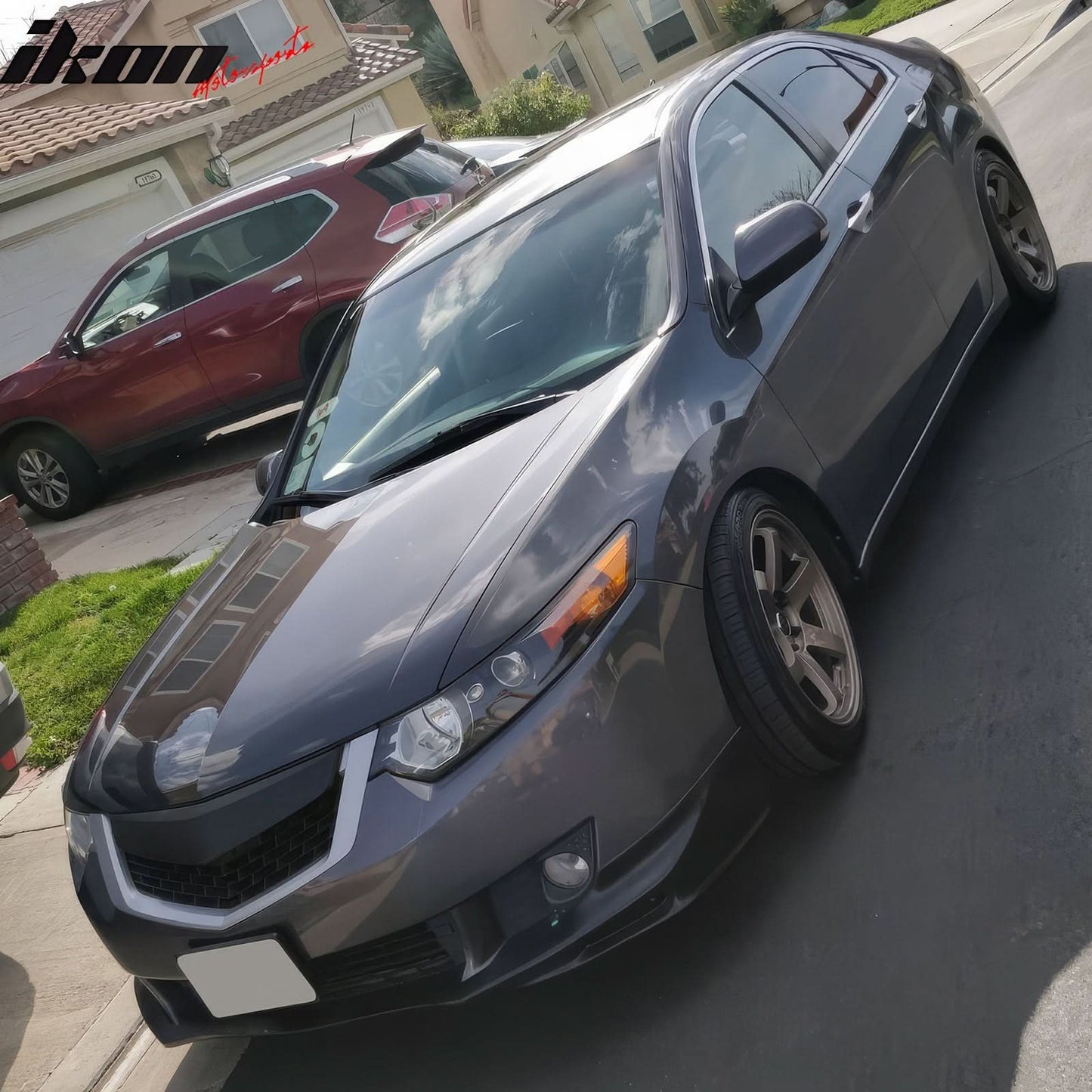 2009-2010 Acura TSX CU1 JDM Style Unpainted Black Front Bumper Lip PU