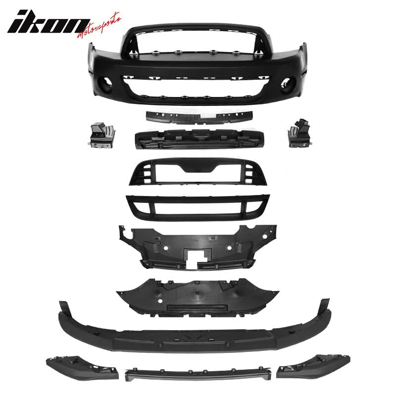 2010-2014 Ford Mustang GT500 Style Front Bumper Cover w/ Grille Lip