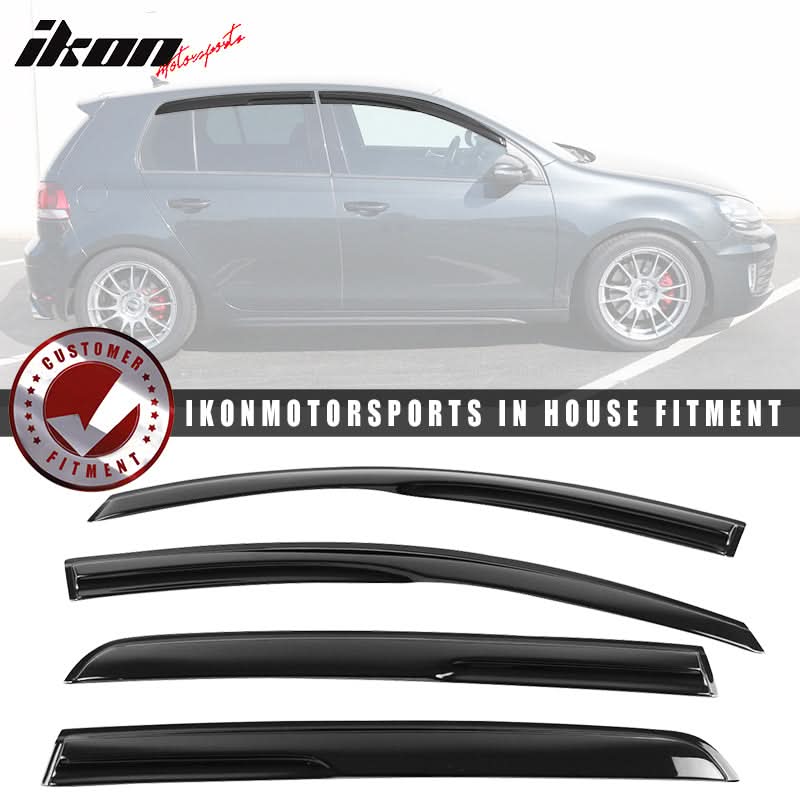 2010-2014 Volkswagen Golf MK6 Mugen Smoke/Tinted Window Visors Acrylic