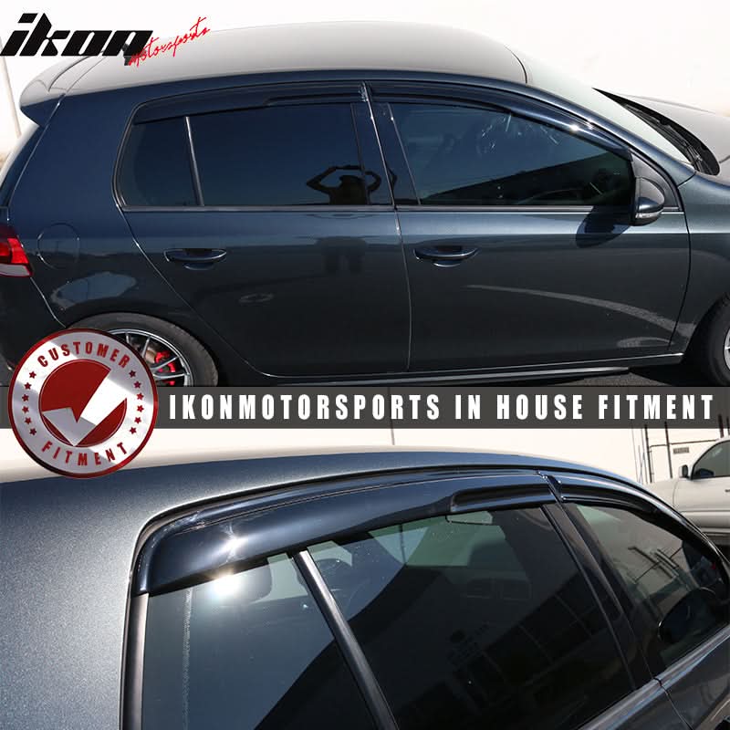 2010-2014 Volkswagen Golf MK6 Mugen Smoke/Tinted Window Visors Acrylic