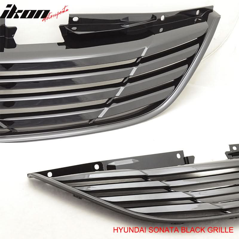 2011-2014 Hyundai Sonata Horizontal Style Front Upper Hood Grille ABS