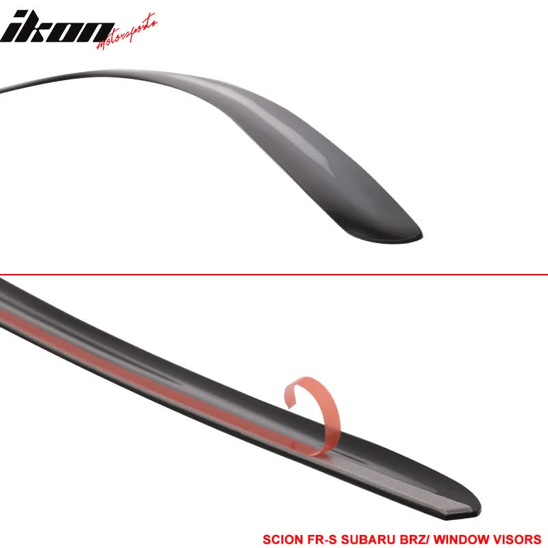 2013-2020 Subaru BRZ Toyota 86 Smoke Tinted Window Visor Acrylic 2PCS