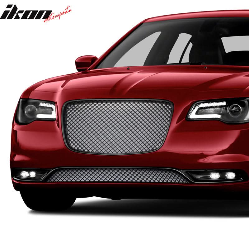 2015-2023 Chrysler 300 300C B Style Black Front Upper Grille