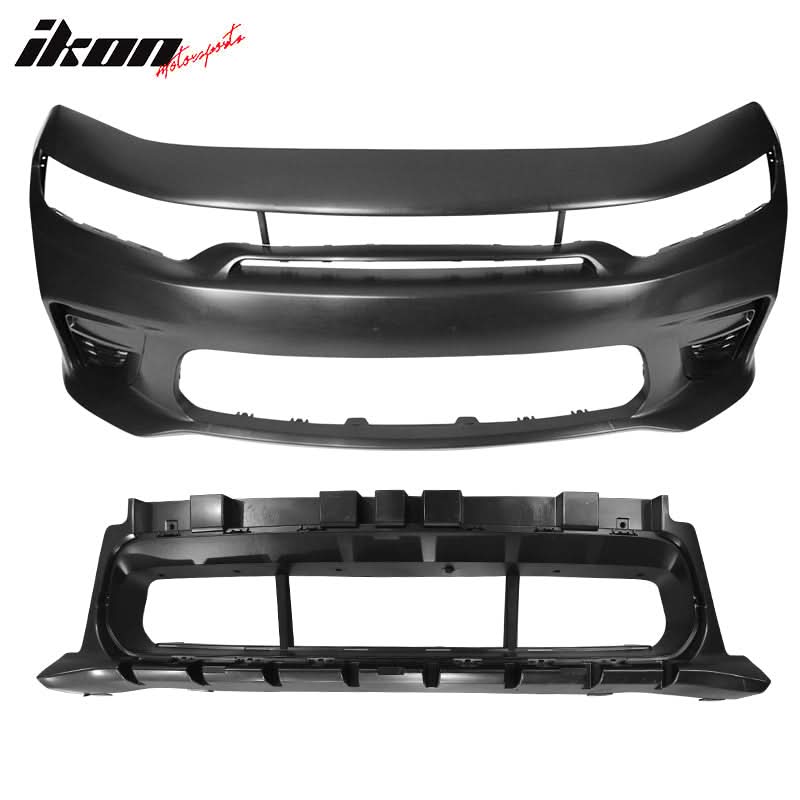 2015-2023 Dodge Charger Front Bumper & Grille Sedan Widebody Black PP