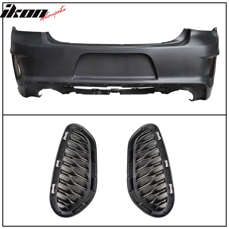 2015-2023 Dodge Charger IKON Matte Black Rear Bumper Cover Diffuer PP