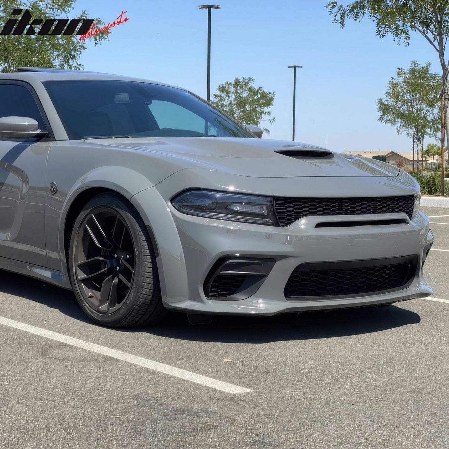 2015-2023 Dodge Charger IKON Matte Black Rear Bumper Cover Diffuer PP