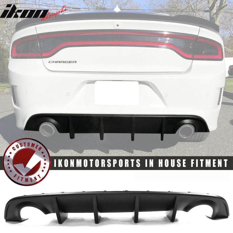 2015-2023 Dodge Charger SRT Rear Diffuser OEM Style Matte Black PP