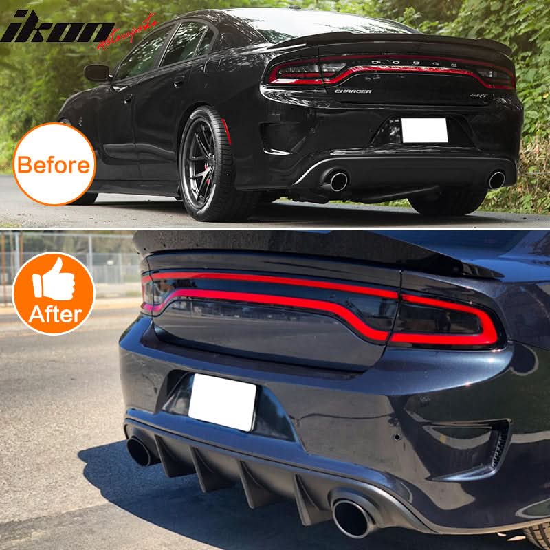 2015-2023 Dodge Charger SRT Rear Diffuser OEM Style Matte Black PP