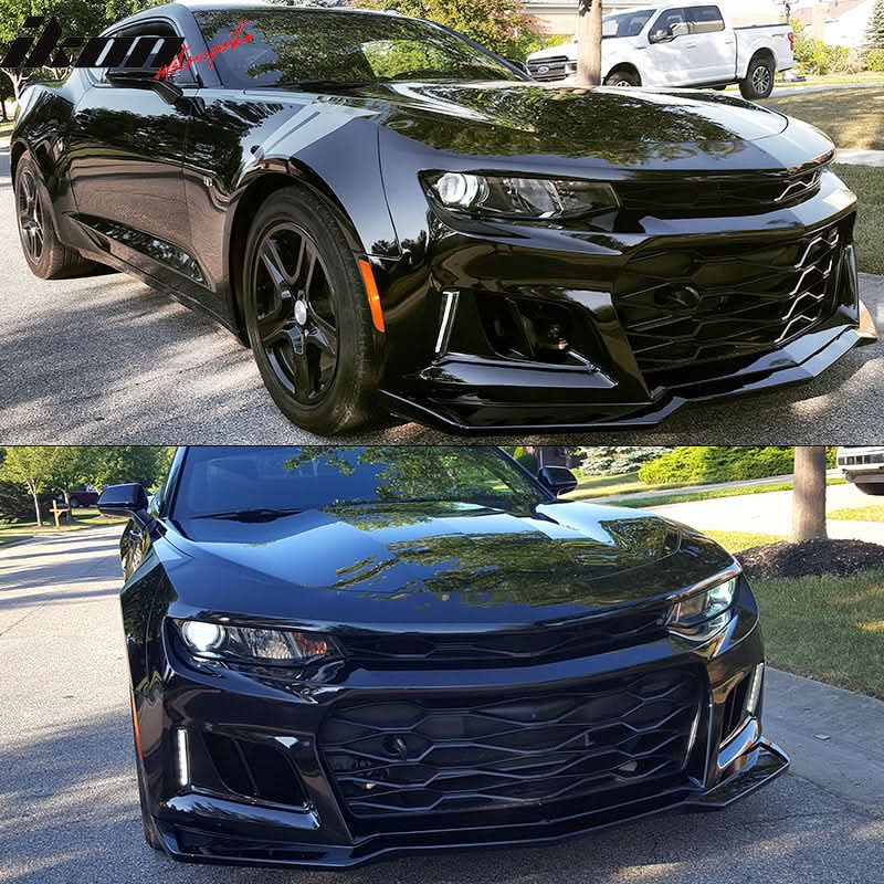 2016-2018 Chevrolet Camaro ZL1 Black Front Bumper w/ Lip & Grille PP