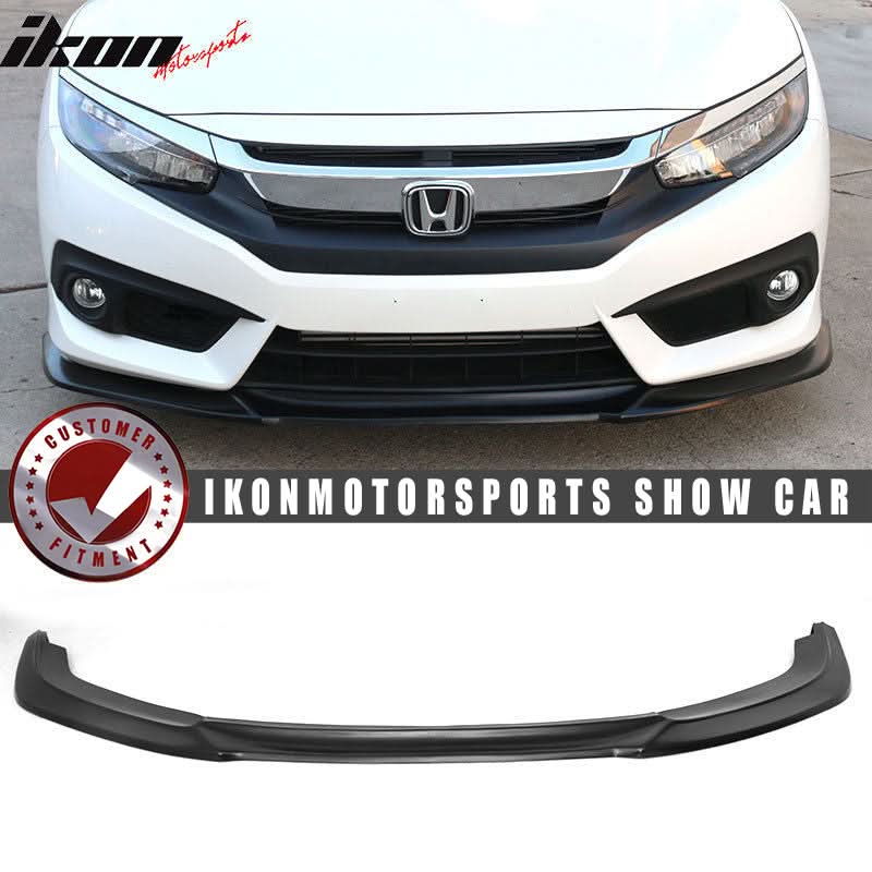 2016-2018 Honda Civic IKON GT Style Unpainted Front Lip Splitter PU