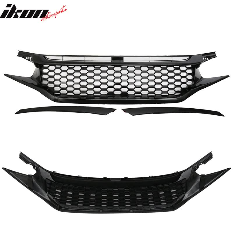 2016-2021 Honda Civic OE Style Unpainted Front Bumper Cover W/ Grille