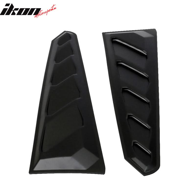 2016-2024 Chevy Camaro Black Rear Window Louvers Pair ABS