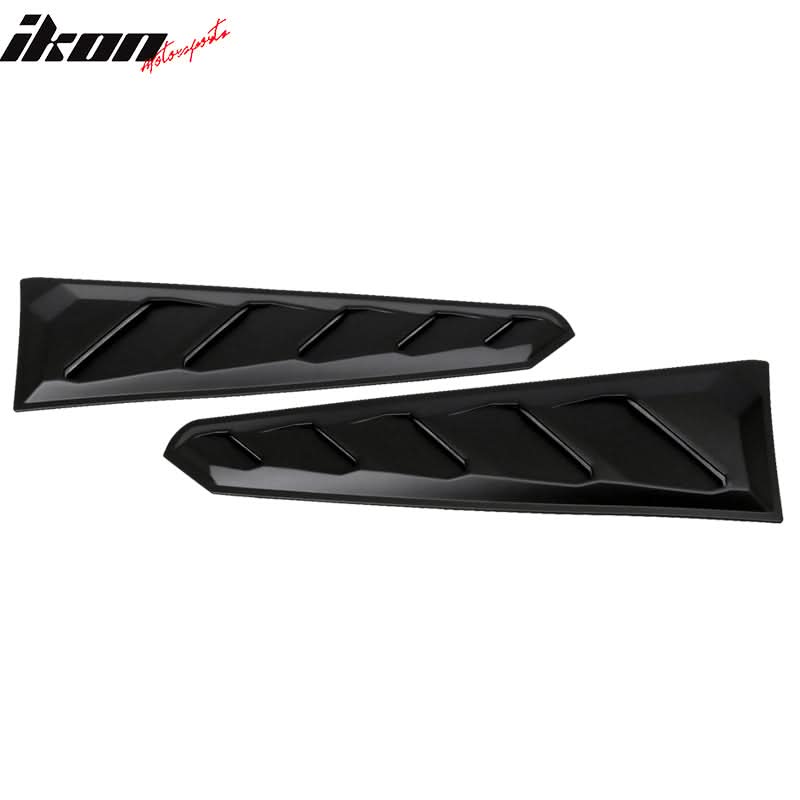 2016-2024 Chevy Camaro Black Rear Window Louvers Pair ABS