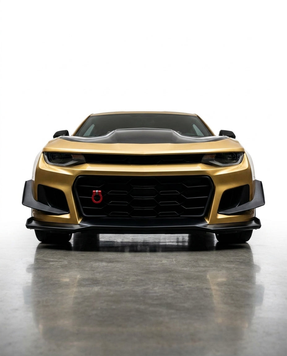 2016-2024 Chevrolet Camaro 1LE Style 2PCS Front Bumper Side Canards PP