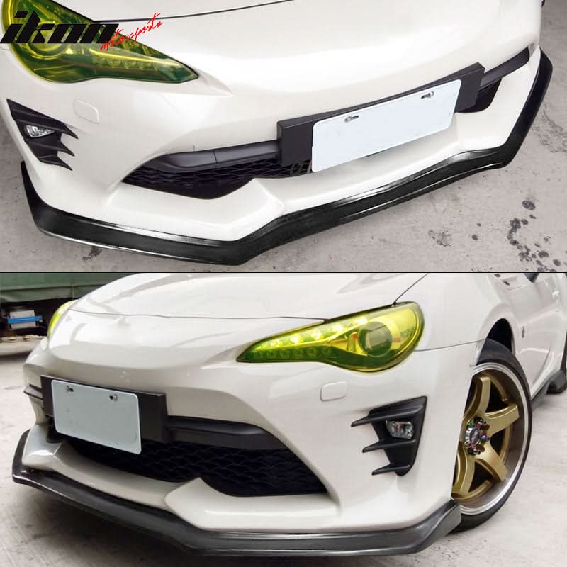2017-2020 Toyota 86 CS Style Black Front Bumper Lip Front Winglets PU