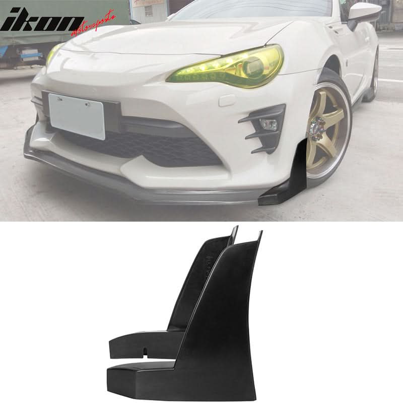 2017-2020 Toyota 86 CS Style Black Front Bumper Lip Front Winglets PU