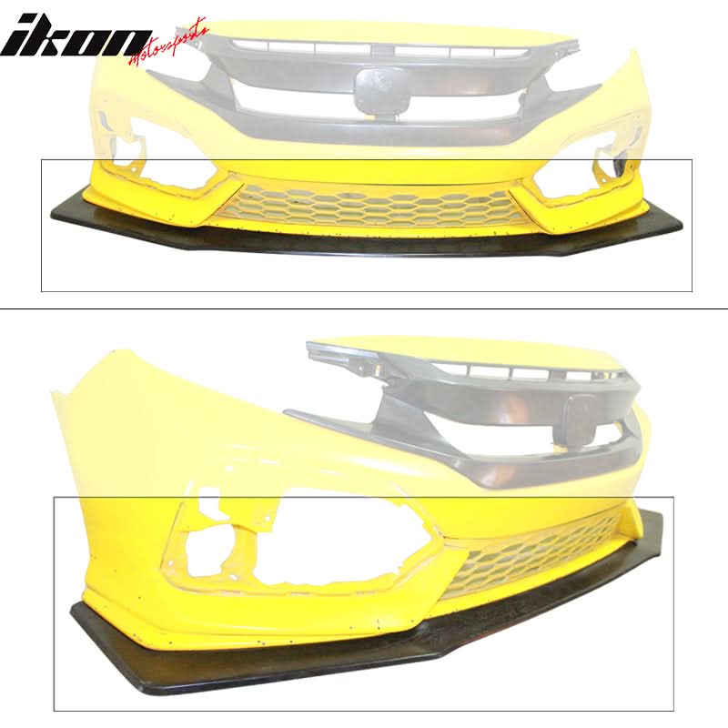 2017-2021 Honda Civic Sport 4Dr IKON V6 Front Bumper Lip Splitter PU