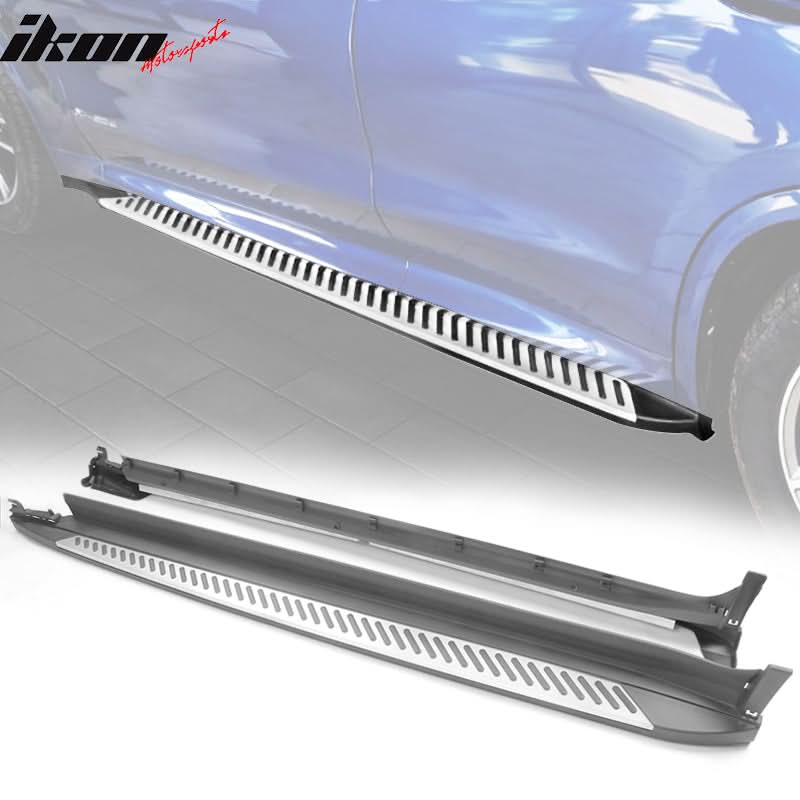 2018-2024 BMW X3 G01 Black Silver Running Boards Side Step Bars Pair