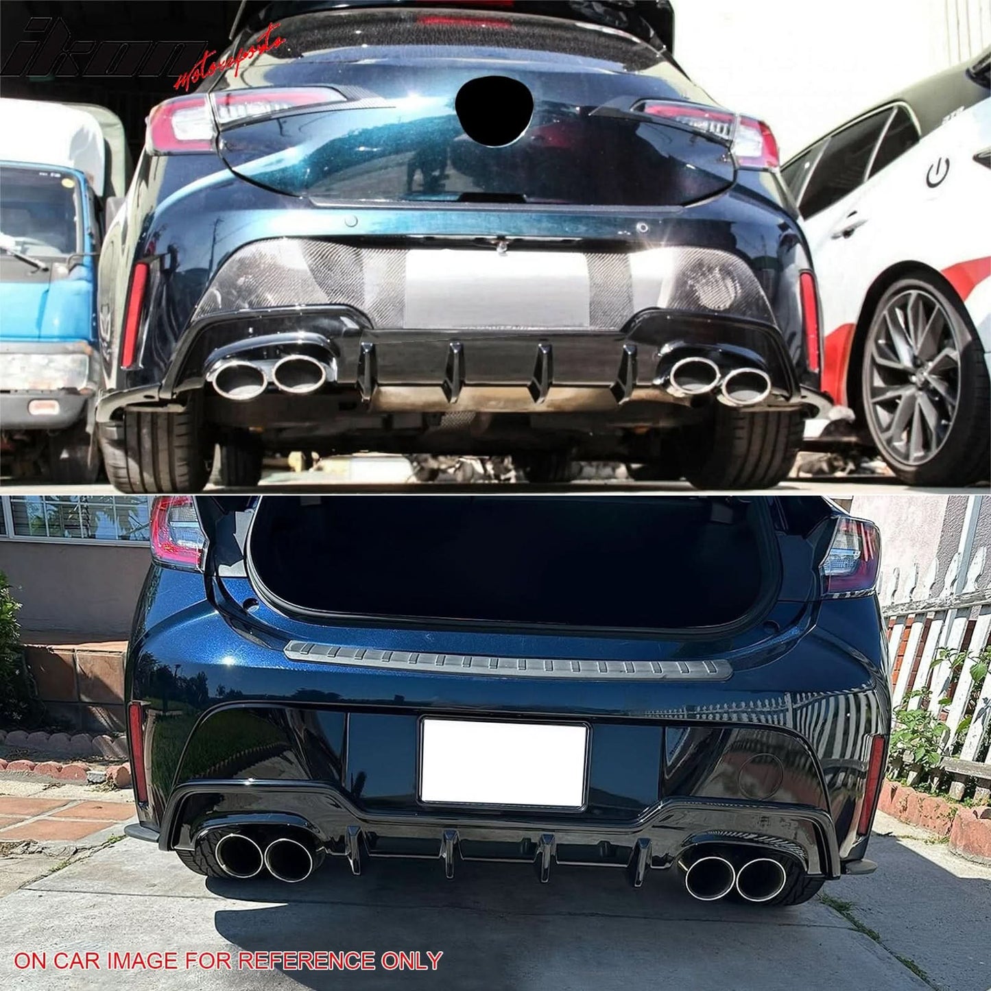 2019-2022 Toyota Corolla 5DR TS Style Rear Lip Diffuser Aprons ABS
